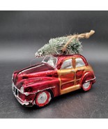 Pottery Barn Ford Woody Car Packing Christmas Tree On Top Glass Holiday ... - $17.32