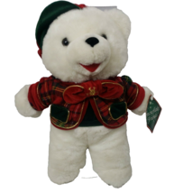 Snowflake Friends Teddy Bear Collectors White Christmas 1999 Tartan Hat ... - £12.23 GBP