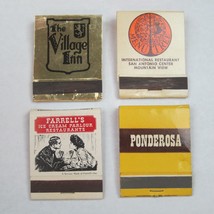 4 Vintage Matchbooks The Village Inn, Menu Tree, Farrell&#39;s Ice Cream, Ponderosa - £15.65 GBP