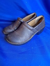 BOC Born Womens Clogs Brown Leather Casual Slip On Shoes Size US 10M - £18.63 GBP