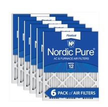 Nordic Pure 12x18x1 (11 1/2 x 17 1/2 ) Pleated MERV 12 Air Filters 6 Pack - £38.06 GBP