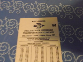 Red Arrow Bus Schedule West Chester  Rt to 69th Street Terminal 1963 - $171.32 MXN