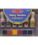 Melissa &amp; Doug Happy Handles Wooden Stamp Set *NEW* j1 - £9.35 GBP