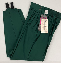 Vintage 90s Barrie Stephens Women&#39;s 8 Green Stirrup Stretch Pant Tapered Pleated - £25.41 GBP