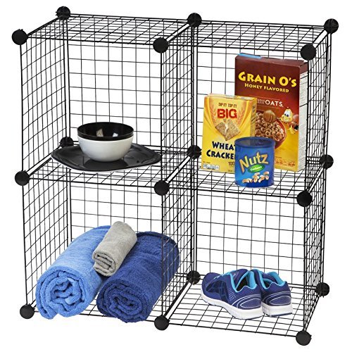 Only Garment Racks 4 Cube Mini Grid Unit with Back- Black - $39.95