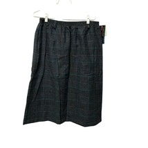 Chelsea Station Womens Gray Plaid Skirt Size 18W Vintage Wool Blend A-Line - $19.59