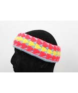 Vtg Ewe First Neon Geometric Knit Wool Headband Hat - £16.25 GBP