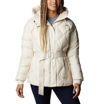 Columbia Women&#39;s Icy Heights Belted Puffer Jacket Chalk  WL0303-191 - £63.94 GBP