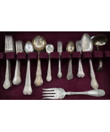 Ornate Antique Victorian Nickle Silver Flatware 94 Pieces  9 Piece Settings - $85.59