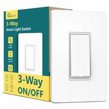 Treatlife 3 Way Smart Switch, 2 Point 4 Ghz Wifi Smart Light Switch 3 Wa... - £25.84 GBP