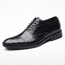 Large Size 38-47 Mens Dress Shoes Leather Fashion Pointed Toe Lace up Ma... - £46.04 GBP