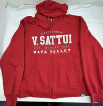 V. Sattui Winery Napa CA Med Unisex Red Zipped Hoodie Sweatshirt - $39.55