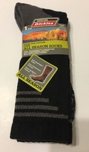 1-Pair Dickies Crew Socks Cotton Shoe Size 6-12 Steel Toe Men Black - $11.99