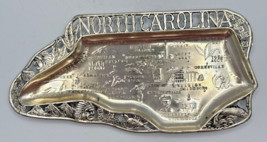 Vintage North Carolina Metal Ashtray Jewelry Tray Souvenir SKUPB184 - £27.88 GBP