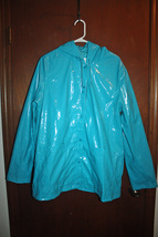 Xhilaration Blue Rain Jacket - Hooded Rain Coat - Juniors XXL - £19.75 GBP