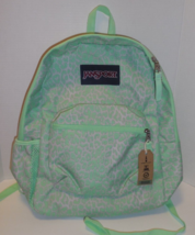 JanSport Cross Town Backpack Bookbag Digital Cheetah Girls Green Grey Ne... - £26.07 GBP