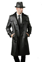 Stylish Men&#39;s Trench Coat Original Lambskin Leather Handmade Overcoat Business - £110.91 GBP+