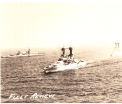 WWII US Navy Battleship Fleet Review Real Photo Postcard - £12.51 GBP