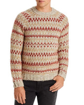 A.P.C. Men&#39;s Leonhard Crewneck Geometric Print Sweater Mastic Chine Mult... - $131.59