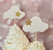 Twinkle Twinkle Little Star Cupcake Toppers, Cloud cupcake toppers - $8.86