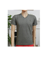 Basic Men&#39;s T-Shirt   V-Neck Short Sleeve Cotton T-Shirt - Heather Gray - £13.08 GBP