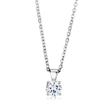 1.75Ct Round Solitaire Simulated Diamond Pendant Rhodium Plated Necklace 16&quot; - £40.10 GBP