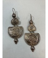 Sterling Silver 925 Swirling Design 2.5” Drop Dangle Earrings 12g - $610.69 MXN