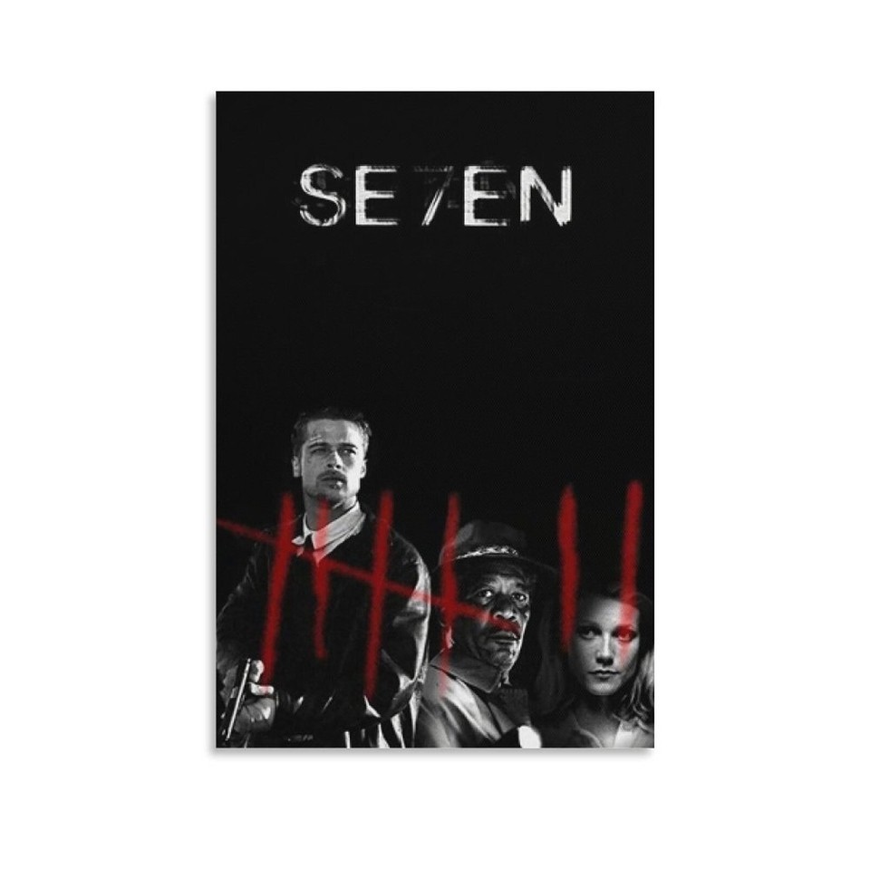 Movie Poster Se7en Unframed Interior Canvas Art Work 12x18 Inch 1-Piece - $14.99