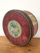 Vtg Huntley Palmers Floral Round Metal Biscuit Wafer Cookie Tin London E... - $49.99