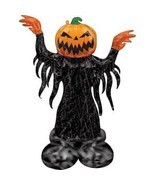 Pumpkin Head Ghost Halloween Airloonz Mylar Foil 53&quot;H Standing Balloon S... - £12.59 GBP