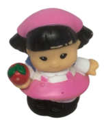 Fisher Price Mattel 2001 Little People Girl Pink Sonya Lee with Apple Ba... - £3.91 GBP