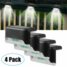 Set Of 4 Solar Deck Lights Outdoor Waterproof Led Steps Lamps For Stairs... - £12.09 GBP