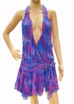 Isabel Marant Women&#39;s Sleeveless Ashara Printed Wrap Chiffon Mini Dress S 34 - £87.60 GBP