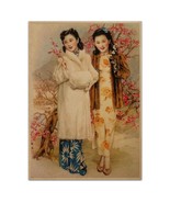 Two Girls in Furs Poster Vintage Reproduction Print Shanghai Lady Chines... - £4.01 GBP+