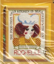 1979 Crewel Embroidery Kiss The Cook Seasoned With Love Kit 8" x 10" - £10.94 GBP