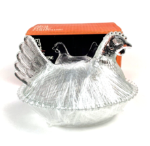 Vintage Glass Nesting Hen On Nest 5&quot;x8&quot; Clear Chicken Candy Dish Lid Indiana USA - £29.06 GBP