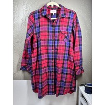 Victoria&#39;s Secret Red Plaid Long Sleeve Button-Up Night Shirt Womens Siz... - $409.56 MXN