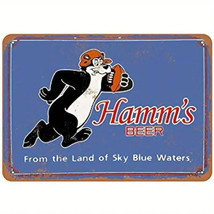 Hamm&#39;s Beer From The Land Of Sky Blue Waters Vintage Novelty 8&quot; x 12&quot; Metal Sign - £7.01 GBP