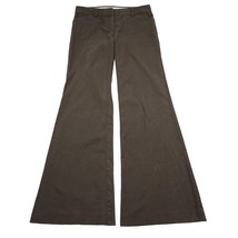 Dress Pants Womens 30 Brown Plain Flat Front Mid Rise Flare Leg Bottomwear - £19.11 GBP