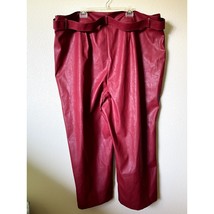 Nina Parker Red Faux Leather Pants 26W NWT | Curve Fit High Rise Statement - $665.26 MXN