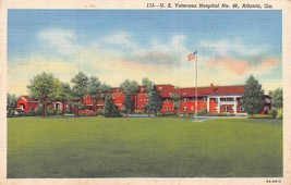 Atlanta Ga~U S Veterans Hospital #38~1943 WW2 Era Postcard W/ Medical Worker Msg - £7.07 GBP