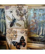 Set of two floral and insect themed canvas, prints new without tags - £12.35 GBP