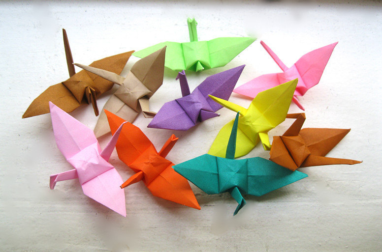 On Sale & 100 3" Origami paper cranes in 10 colors wedding party decoration - $9.99