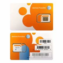 AT&amp;T  Triple Cut 4G LTE Sim Card New Unactivate in One (3-in-1) - £7.98 GBP