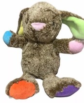 KELLYTOY 9” BUNNY RABBIT TAN COLORFUL PASTEL PINK NOSE LOVEY CUTE SOFT P... - £9.56 GBP