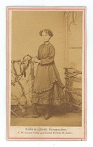 Antique CDV Circa 1870s Wood &amp; Linder Beautiful Girl in Dress St. Louis, MO - £7.46 GBP