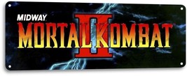 Mortal Kombat 2 Classic Midway Arcade Marquee Game Room Decor Large Meta... - $17.95