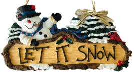 Let It Snow Christmas 3D Sign Snowman Fun Plaque to Hang 14.25&quot; x 7.75&quot; ... - $19.34