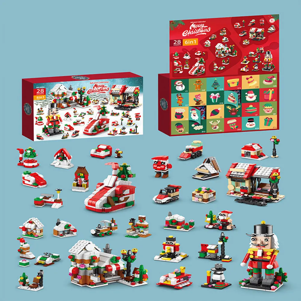 Christmas Building Blocks Toys Advent Calendar Boxes 24 Days Blocks 3D Arrival - £31.65 GBP+