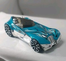 2008 Hot Wheels N5824 Ettorium Blue 2 7/8&quot; Diecast Car W/ White Black And Gold - £7.63 GBP